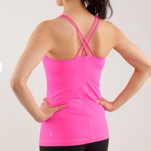 Lululemon Free to Be Strappy Neon Pink Yoga Tank